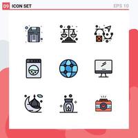 9 Creative Icons Modern Signs and Symbols of computer network creative global washing Editable Vector Design Elements