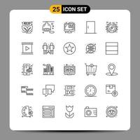 Modern Set of 25 Lines Pictograph of badge home lemon furniture virus Editable Vector Design Elements