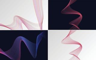 Wave curve abstract vector backgrounds for a contemporary and clean look