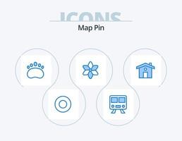 mapa pin azul icon pack 5 diseño de iconos. . viajar. embragues casa. planta vector