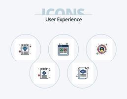 paquete de iconos llenos de línea de experiencia de usuario 5 diseño de iconos. metro. desbloquear. editar herramientas. cerrar. ordenador portátil vector