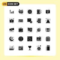 Set of 25 Modern UI Icons Symbols Signs for idea conversation coffee share business Editable Vector Design Elements