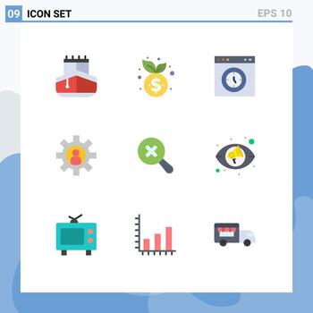 Editable Vector Line Pack of 9 Simple Flat Colors of in service browser employee test Editable Vector Design Elements