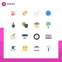 Group of 16 Flat Colors Signs and Symbols for cactus help provider global center Editable Pack of Creative Vector Design Elements