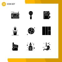 9 Creative Icons Modern Signs and Symbols of fish technology press plant knowledge Editable Vector Design Elements