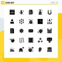 User Interface Pack of 25 Basic Solid Glyphs of mechanical investment usb growth support Editable Vector Design Elements