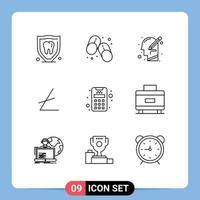 9 Creative Icons Modern Signs and Symbols of credit cryptocurrency head blockchain write Editable Vector Design Elements