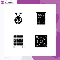 4 Creative Icons Modern Signs and Symbols of antshares cupboard crypto currency house studies Editable Vector Design Elements