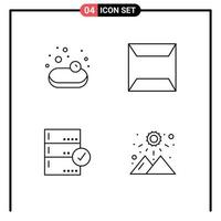 4 Creative Icons Modern Signs and Symbols of soup check documents approve sunrise Editable Vector Design Elements