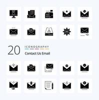 20 Email Solid Glyph icon Pack like remove email attachment message email