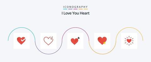 Heart Flat 5 Icon Pack Including love. favorite. arrow. like. heart vector