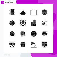 16 Solid Glyph concept for Websites Mobile and Apps nuclear tape arrow tank movie Editable Vector Design Elements