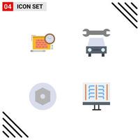 4 Creative Icons Modern Signs and Symbols of time screw focus service radiology Editable Vector Design Elements