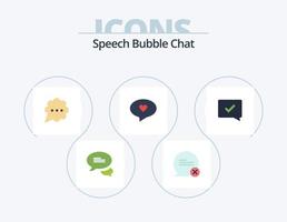 Chat Flat Icon Pack 5 Icon Design. . speech. chat. chat approve. love vector