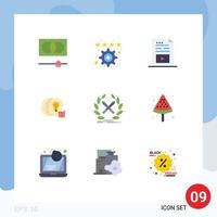 Pack of 9 Modern Flat Colors Signs and Symbols for Web Print Media such as emblem staff file transfer idea Editable Vector Design Elements