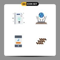 4 User Interface Flat Icon Pack of modern Signs and Symbols of business call idea router phone Editable Vector Design Elements