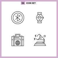 Universal Icon Symbols Group of 4 Modern Filledline Flat Colors of bluetooth android network smart watch investment Editable Vector Design Elements