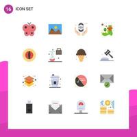 paquete de color plano de 16 símbolos universales de negocios financieros rezar leprechaun boot paquete editable de elementos de diseño de vectores creativos