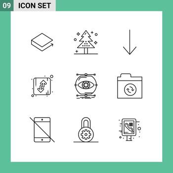9 Creative Icons Modern Signs and Symbols of conception up tree orientation direction Editable Vector Design Elements
