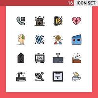 conjunto de 16 iconos modernos de la interfaz de usuario símbolos signos para el compositor compras de pascua amor jugar elementos de diseño de vectores creativos editables