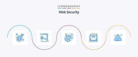 Web Security Blue 5 Icon Pack Including notice. alert. lock. lock. encryption vector