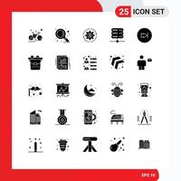 25 iconos creativos, signos y símbolos modernos de los ingresos de la base de datos del servidor, generación de ganancias, elementos de diseño vectorial editables vector