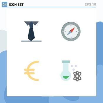 Set of 4 Vector Flat Icons on Grid for education finance navigation gps potion Editable Vector Design Elements