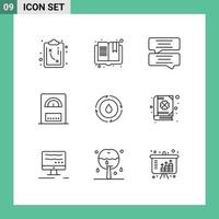 9 Creative Icons Modern Signs and Symbols of book power chat water bath Editable Vector Design Elements