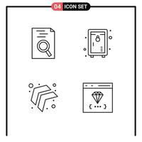 Stock Vector Icon Pack of 4 Line Signs and Symbols for hr left locker garden browser Editable Vector Design Elements