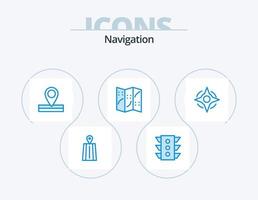 paquete de iconos azul de navegación 5 diseño de iconos. . navegación. mapa. Brújula. navegación vector