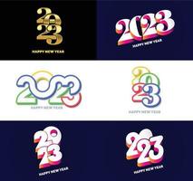 Big Set of 2023 Happy New Year logo text design 2023 number design template vector