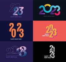 Big Collection of 2023 Happy New Year symbols Cover of business diary for 2023 with wishes vector