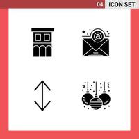 Stock Vector Icon Pack of 4 Line Signs and Symbols for architecture down property newsletter ball Editable Vector Design Elements