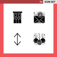 Stock Vector Icon Pack of 4 Line Signs and Symbols for architecture down property newsletter ball Editable Vector Design Elements