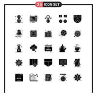 25 iconos creativos signos y símbolos modernos de protección añadir elementos de diseño vectorial editables felices vector