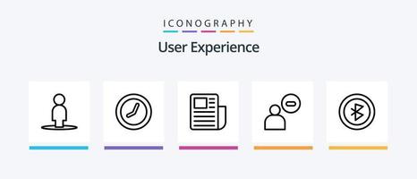 User Experience Line 5 Icon Pack Including . map. preferences. compass. profile. Creative Icons Design vector