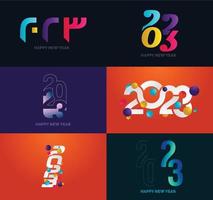 Big Set of 2023 Happy New Year logo text design 2023 number design template vector