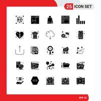 Group of 25 Solid Glyphs Signs and Symbols for phone website website web internet Editable Vector Design Elements