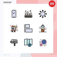 Universal Icon Symbols Group of 9 Modern Filledline Flat Colors of align shopping commitment groceries cart Editable Vector Design Elements