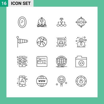 paquete de iconos de vector de stock de 16 signos y símbolos de línea para elementos de diseño de vector editable de esquema de experimento de estructura empresarial