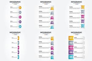 ilustración vectorial infografía conjunto de diseño plano para folleto publicitario y revista vector