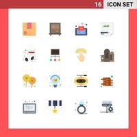 Flat Color Pack of 16 Universal Symbols of paper edit mirror tutorials mobile Editable Pack of Creative Vector Design Elements