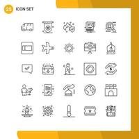 Modern Set of 25 Lines and symbols such as takeoff text field book layout spy ware Editable Vector Design Elements