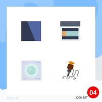 Set of 4 Commercial Flat Icons pack for collage devices layout site hard disk Editable Vector Design Elements