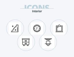 paquete de iconos de línea interior 5 diseño de iconos. . espejo. decoración. interior. piso vector