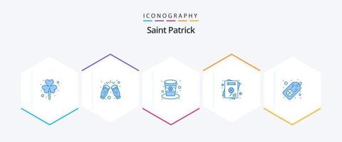 Saint Patrick 25 Blue icon pack including tag. greeting card. party. cultures. irish vector