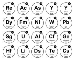 20 Preiodic table of the elements Icon Pack Design vector