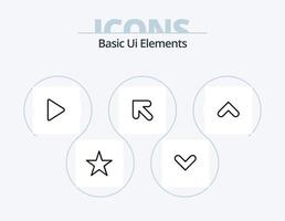 Basic Ui Elements Line Icon Pack 5 Icon Design. media. interface. sms. information. i vector