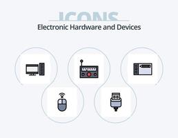 Devices Line Filled Icon Pack 5 Icon Design. hardware. math. design. device. calculate vector