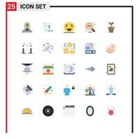 Set of 25 Modern UI Icons Symbols Signs for agriculture search report online monster Editable Vector Design Elements